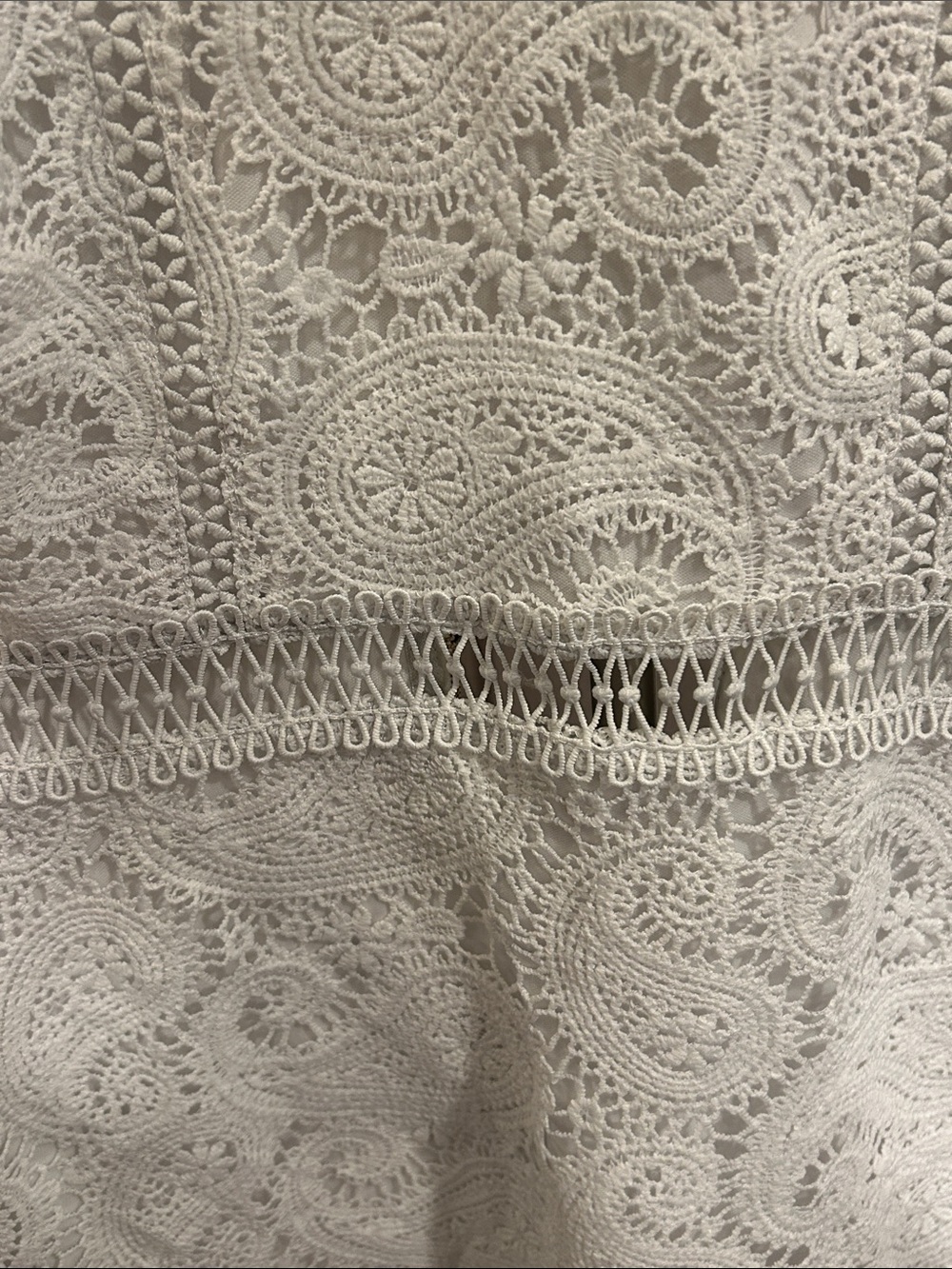 Aura White Lace Long-Sleeve Ruffle-Hem Dress - Picture 13 of 16